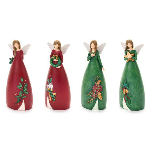 Christmas Angel in Resin Red or Green 20.5 cm – La Giostra di Amélie Collection