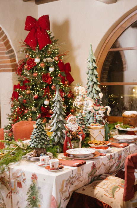 Christmas Cotton Tablecloth La Giostra di Amélie 160x260 cm – Nuvole di Stoffa