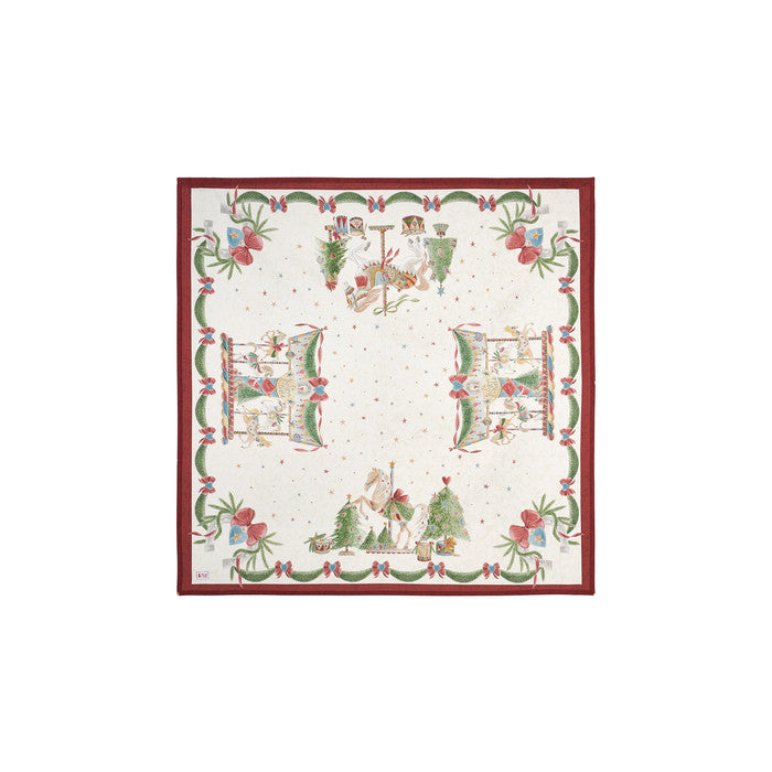 Square Christmas Tablecloth La Giostra di Amélie 120x120 cm – Nuvole di Stoffa