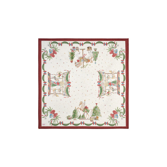 Square Christmas Tablecloth La Giostra di Amélie 120x120 cm – Nuvole di Stoffa