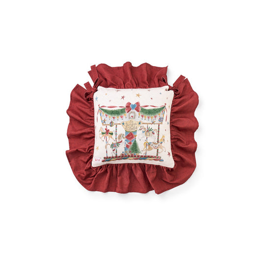 Set of 2 Cushions with Ruffle La Giostra di Amélie 40x40+15 cm – Nuvole di Stoffa