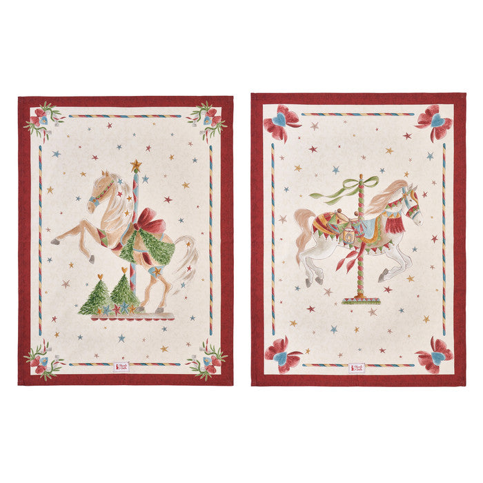 Christmas Tea Towel La Giostra di Amélie 50x70 cm – Nuvole di Stoffa