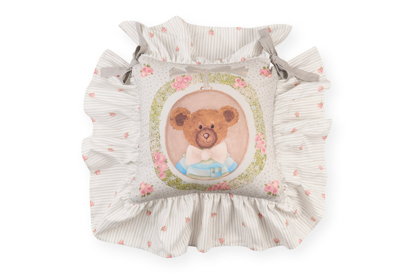 Set 2 Cuscini Sedia Sweet Bear Nuvole di Stoffa