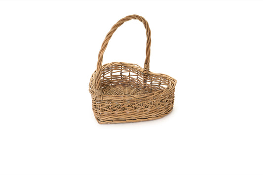 Cesto a Cuore con Manico in Vimini PePen Nuvole di Stoffa - 29,50 cm