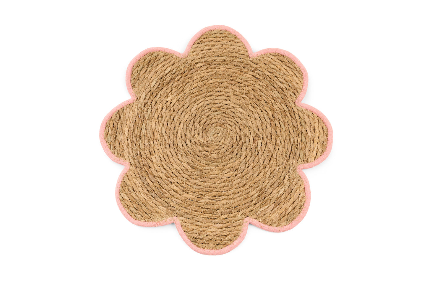 Tovaglietta in Rattan con bordo Rosa