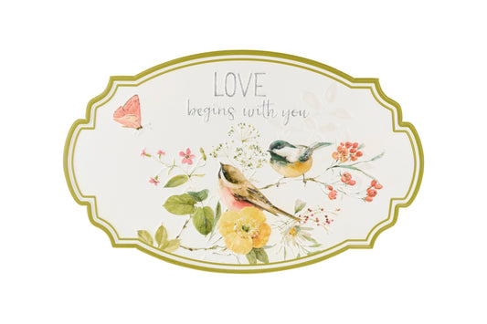 Targa in metallo Love