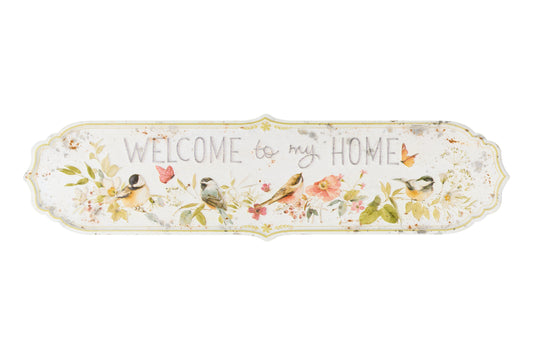 Targa in metallo Welcome Home