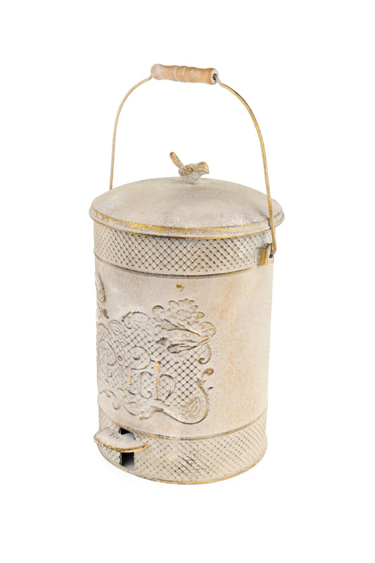 Bidone Decorativo in Metallo PePen Nuvole di Stoffa