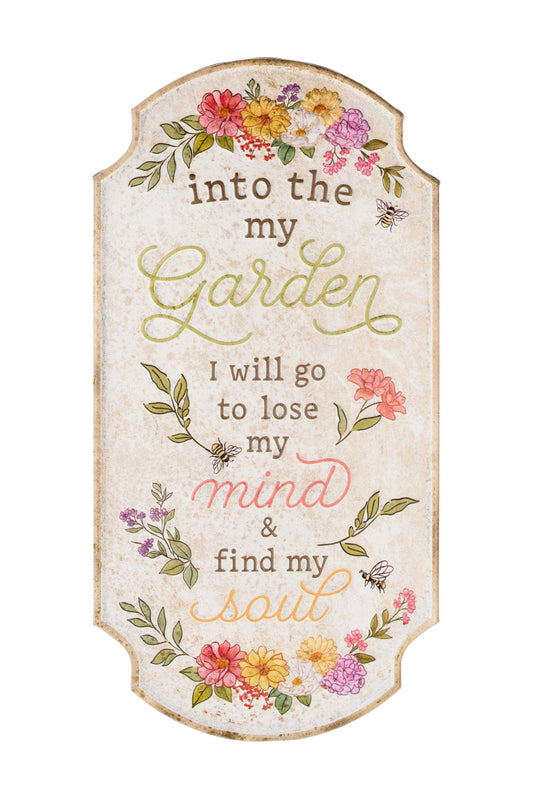 Targa in Metallo Decorativa Fiorirà Nuvole di Stoffa - Garden Mind Soul