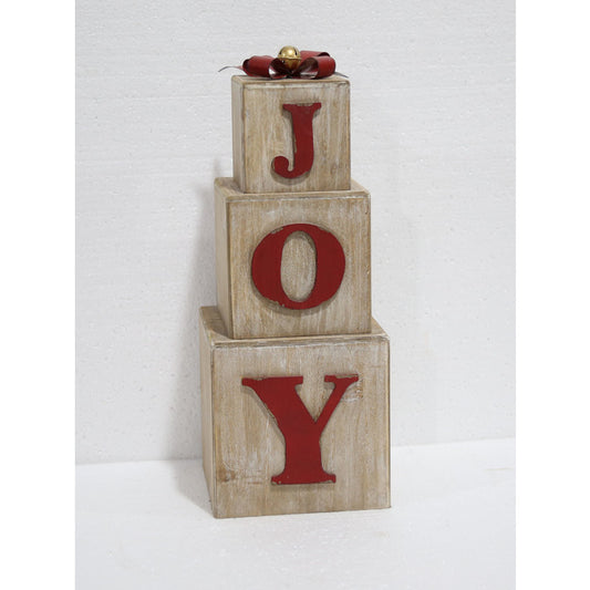 Set of 3 wooden Christmas boxes Joy – Rouge Collection – Nuvole di Stoffa