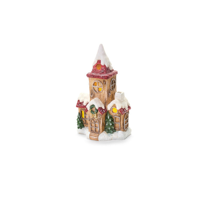 Christmas LED house in magnesium 30x20x50 cm – Winter Stories Collection – Nuvole di Stoffa