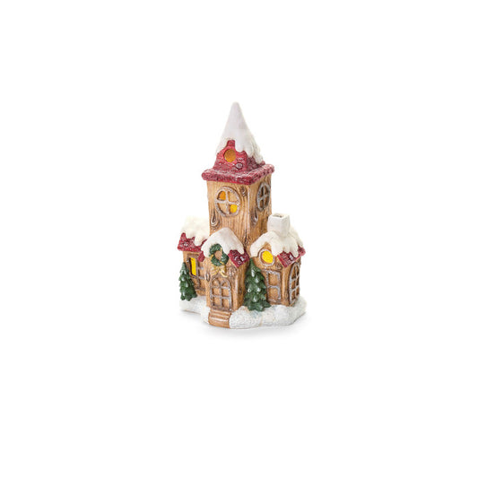 Christmas LED house in magnesium 30x20x50 cm – Winter Stories Collection – Nuvole di Stoffa