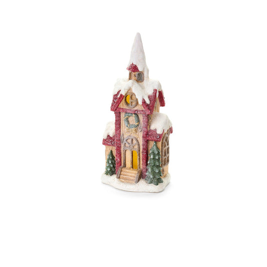 Christmas LED house in magnesium 30x20x50 cm – Winter Stories Collection – Nuvole di Stoffa