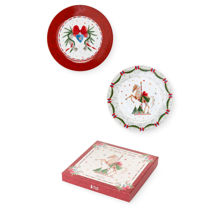 Set of 2 Dessert Plates La Giostra di Amélie 19 cm with Gift Box – Nuvole di Stoffa
