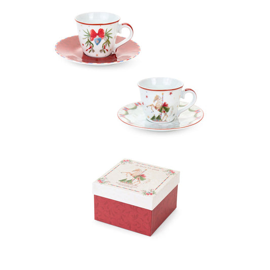 Set of 2 Coffee Cups with Saucer La Giostra di Amélie 90 ml – Nuvole di Stoffa