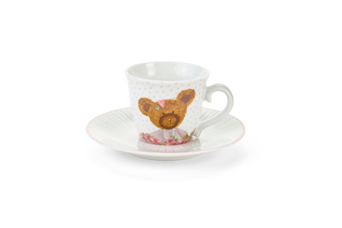 Set di 2 tazzine con piattino Sweet Bear Nuvole di Stoffa