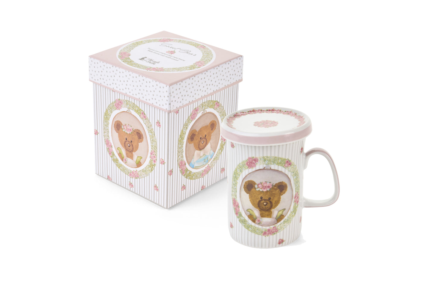 Tazza con coperchio Sweet Bear Girl Nuvole di Stoffa