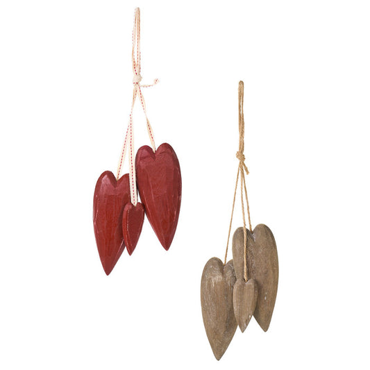 Set of 3 Wooden Hearts with String – Nuvole di Stoffa