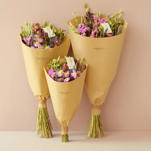 Bouquet di fiori di campo rosa - Medio