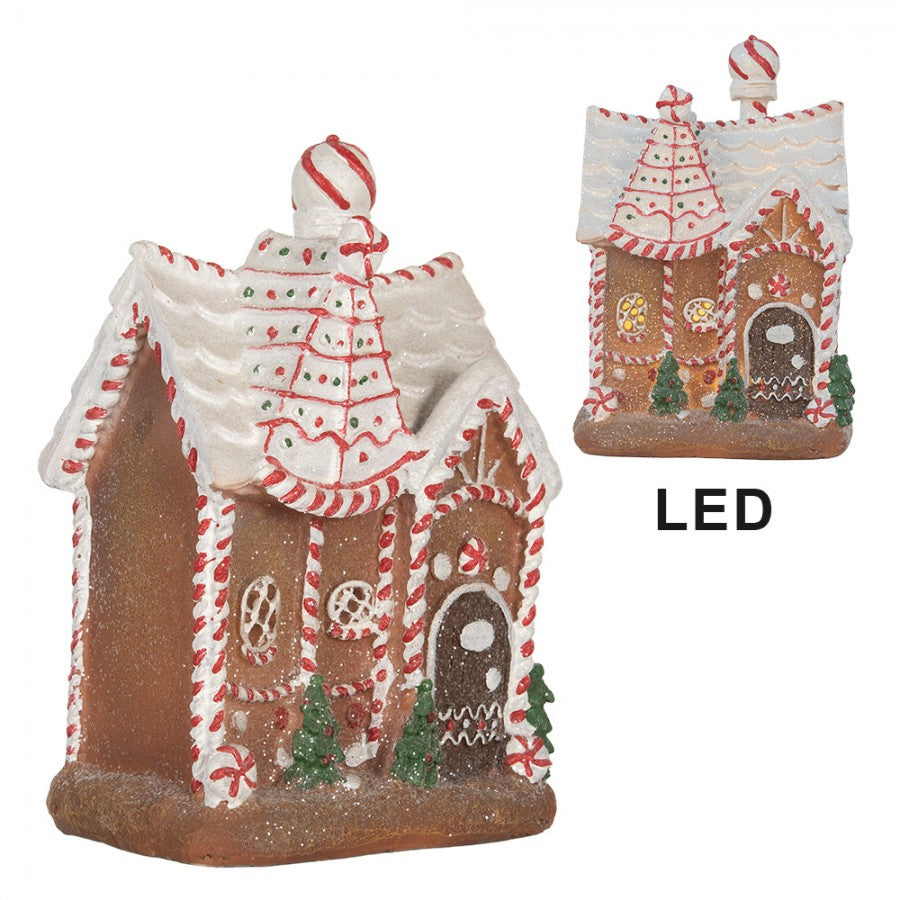 Casetta Pan di Zenzero con luci LED in poliresina – Clayre & Eef