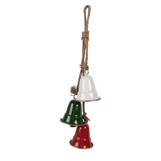 Decorazione Campanelle Tricolore in Metallo – Clayre & Eef | Addobbo Natalizio 51 cm