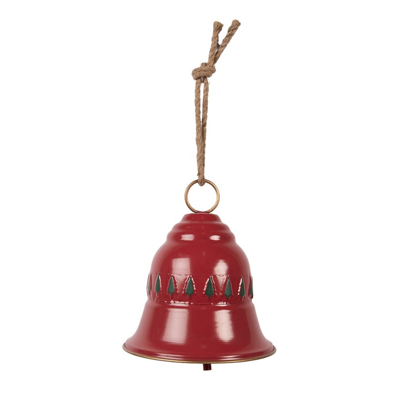 Campanella Decorativa in Metallo Rosso – Clayre & Eef | Addobbo Natalizio Ø 23 cm