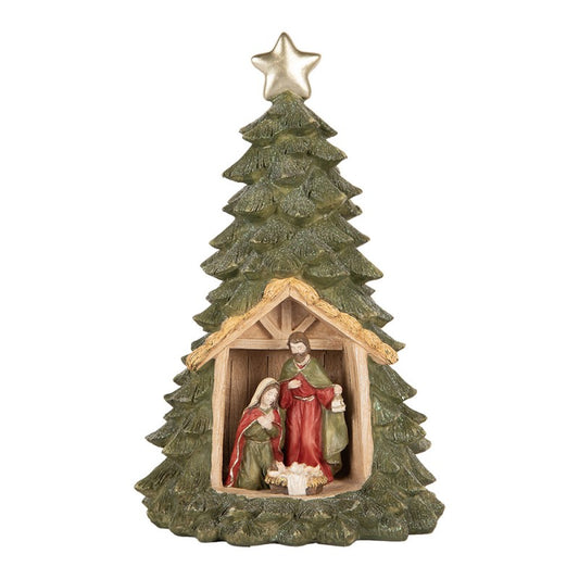 Presepe natalizio con albero e LED Clayre & Eef