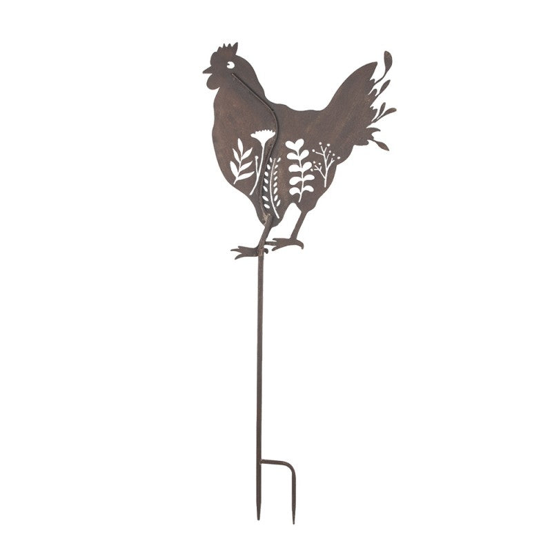 Clayre & Eef Rooster Garden Stake – Rustic Country Decor (124 cm)