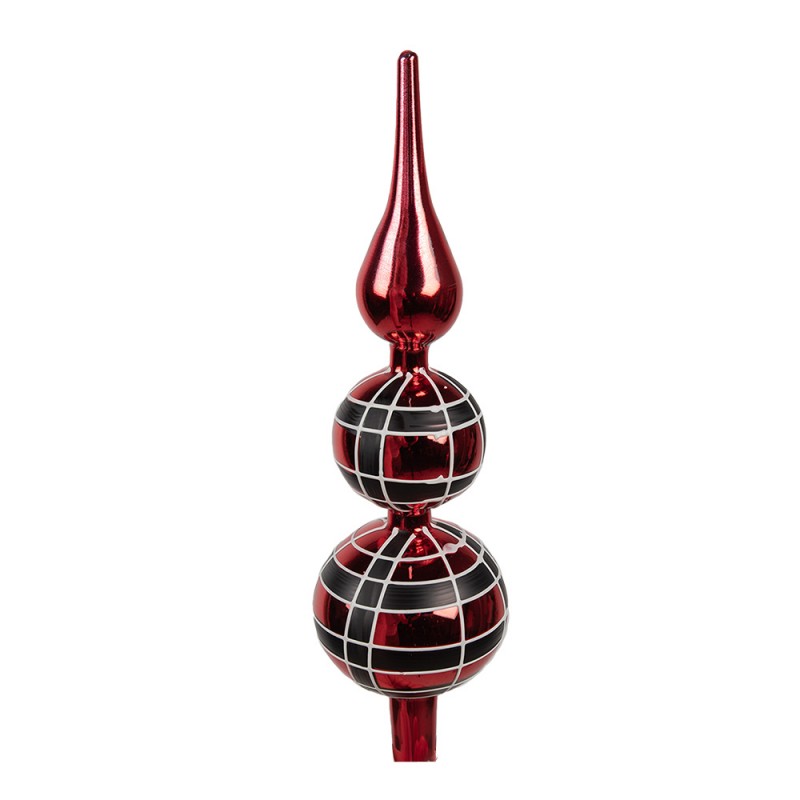 Puntale albero di Natale rosso in vetro – Clayre & Eef