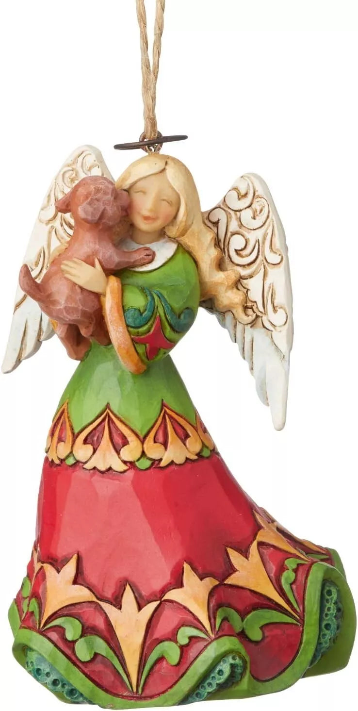 Angel with Puppy Hanging Ornament – Jim Shore Heartwood Creek