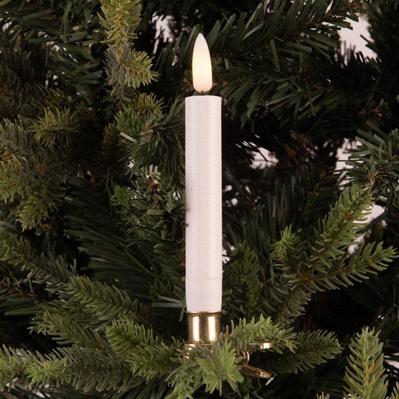 LED Christmas Tree Candles with Gold Clips – Set of 10