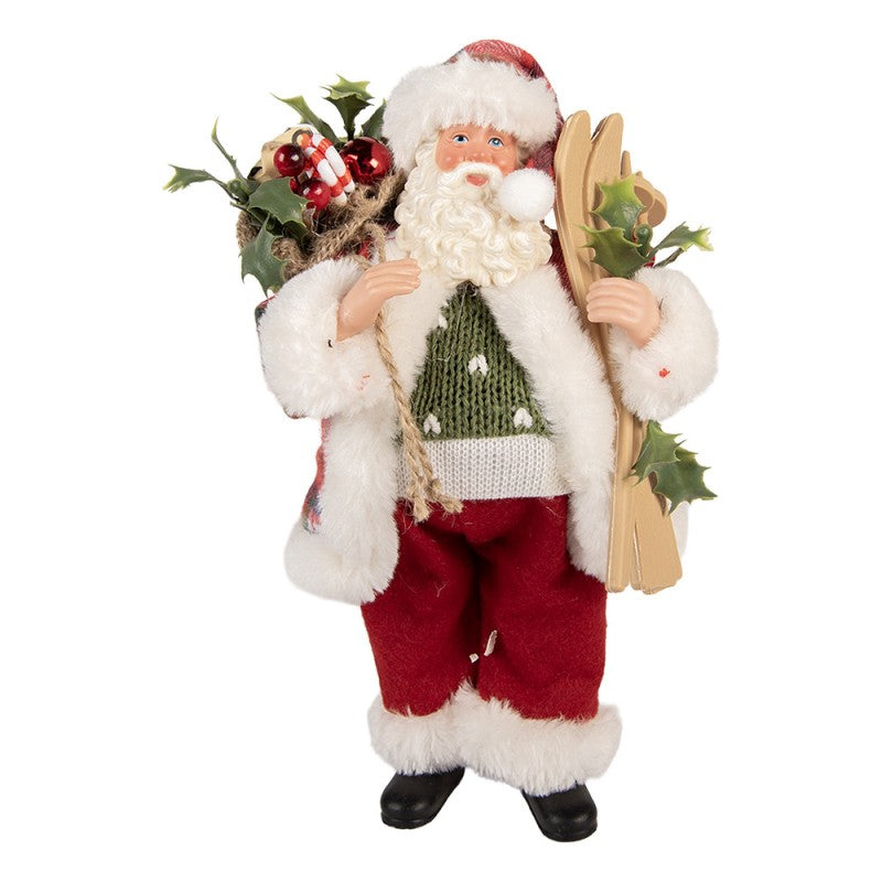 Decorazione natalizia babbo natale con sci