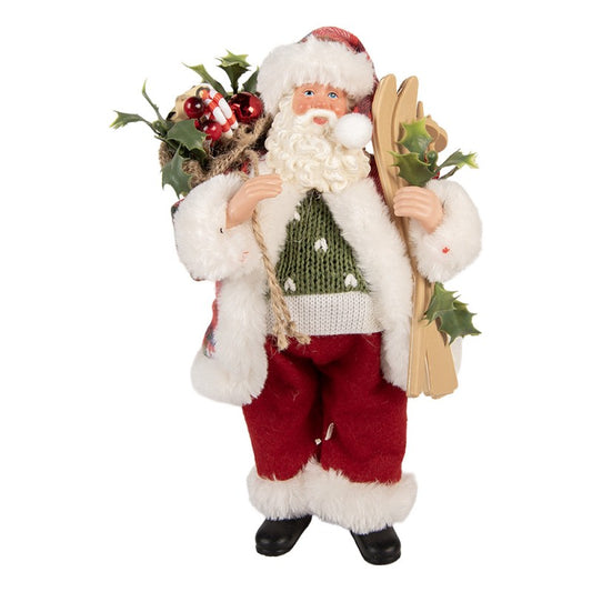 Decorazione natalizia babbo natale con sci