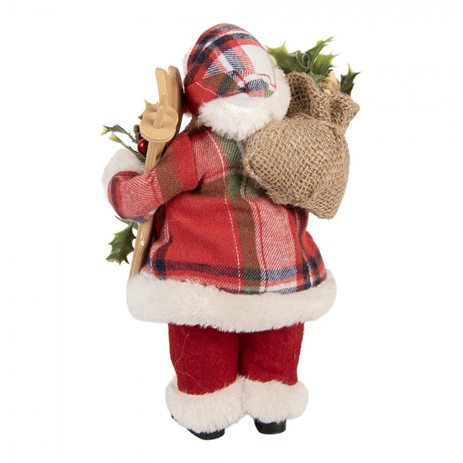 Decorazione natalizia babbo natale con sci