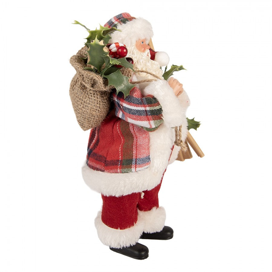 Decorazione natalizia babbo natale con sci