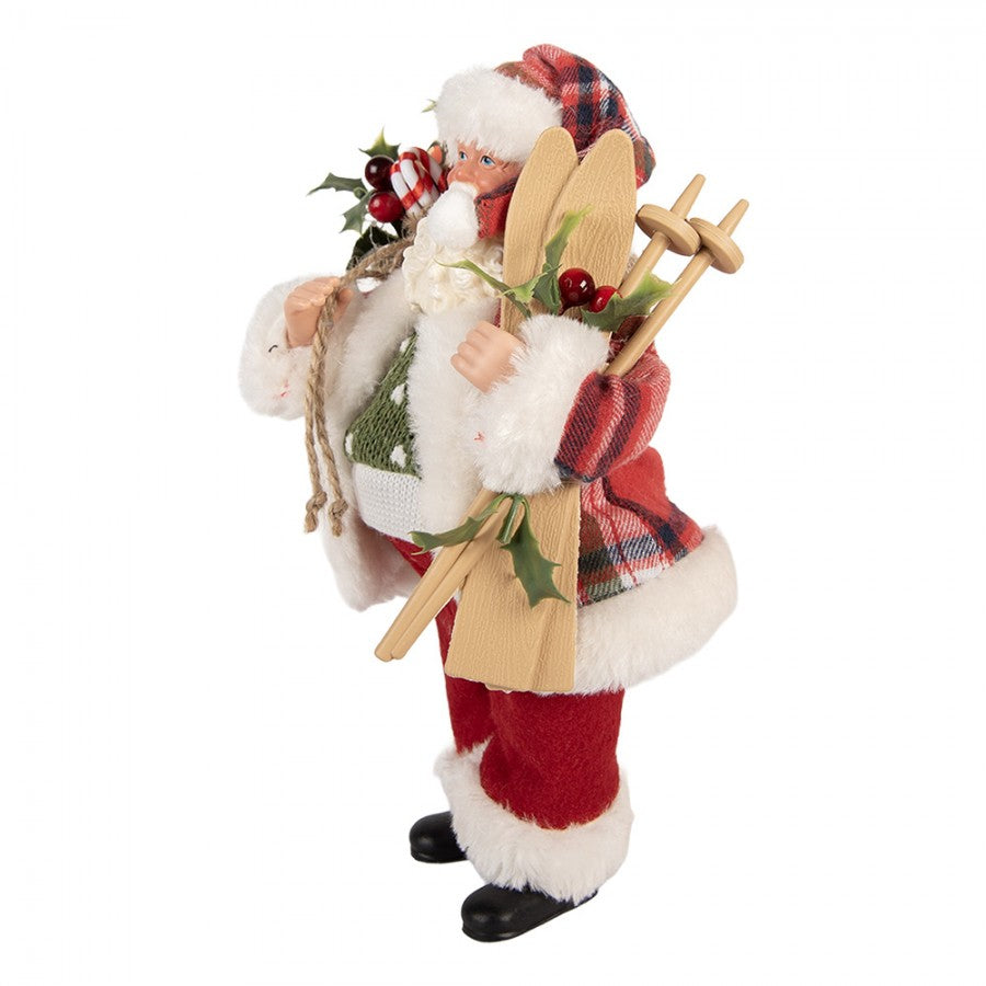 Decorazione natalizia babbo natale con sci
