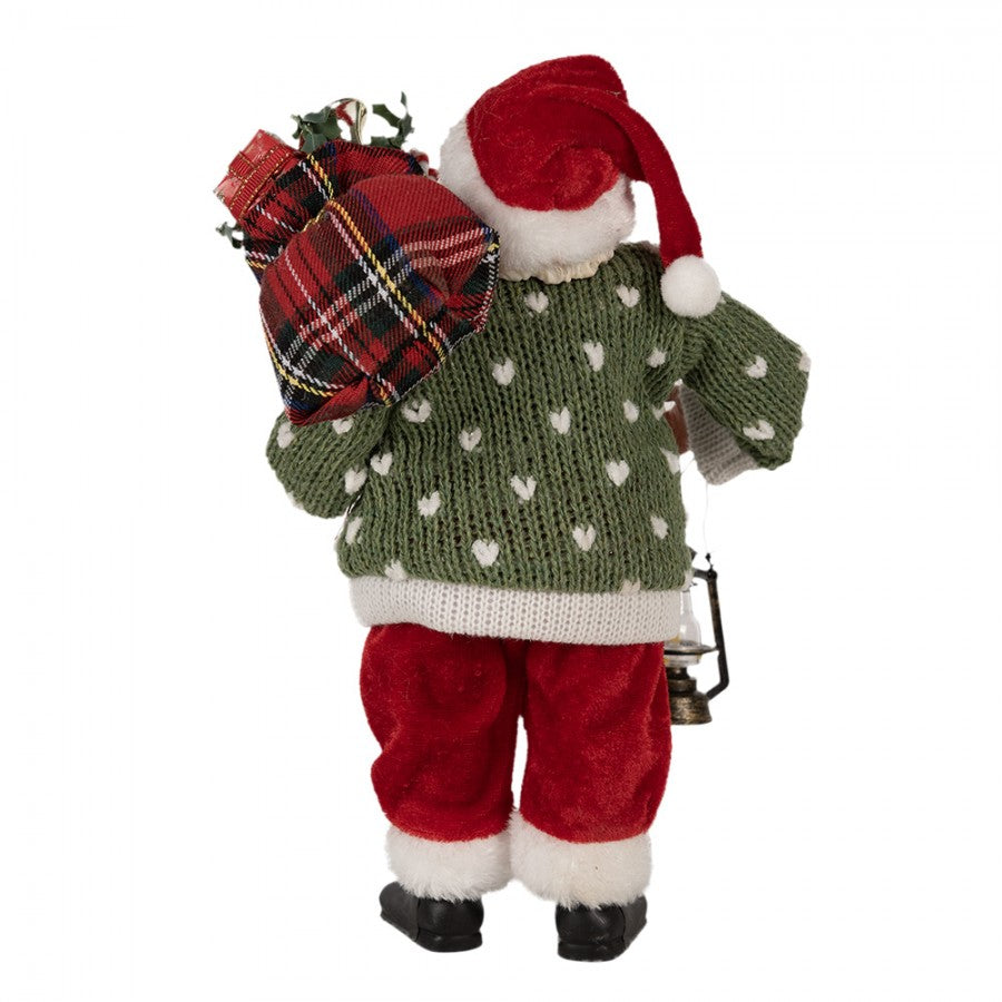 decorazione natalizia babbo natale con lanterna