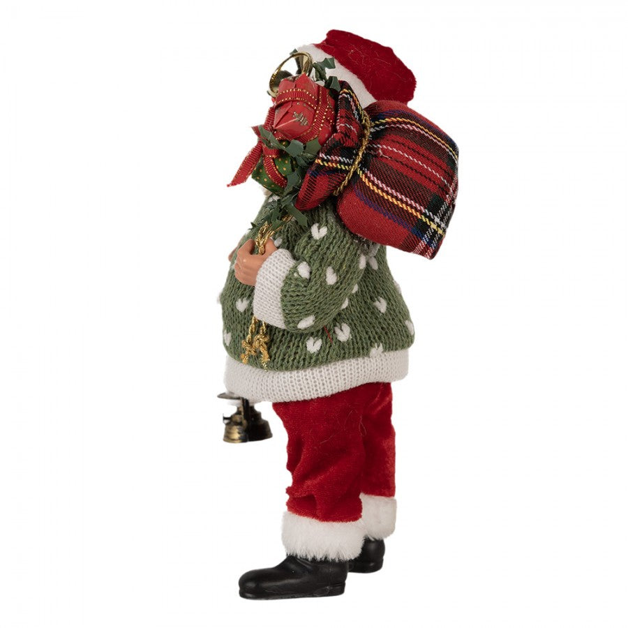 decorazione natalizia babbo natale con lanterna