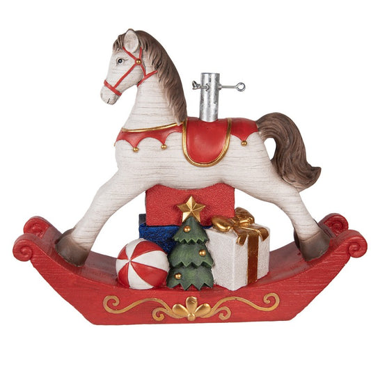Base albero di Natale cavallo a dondolo bianco – Clayre & Eef